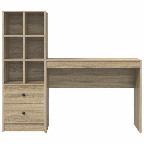 vidaXL Desk with Storage with Drawer 2 pcs Sonoma Oak 100 x 40 x 76 cm