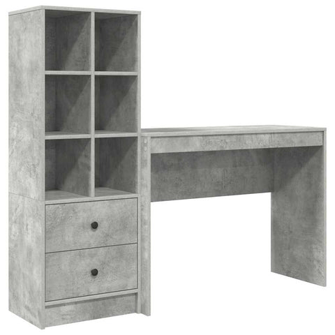 vidaXL Desk with Storage 2 pcs Concrete Grey 100 x 40 x 76 cm