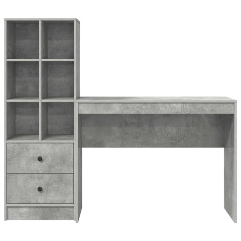 vidaXL Desk with Storage 2 pcs Concrete Grey 100 x 40 x 76 cm