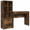 vidaXL Desk with Storage with Drawer 2 pcs Smoked Oak 100 x 40 x 76 cm
