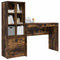vidaXL Desk with Storage with Drawer 2 pcs Smoked Oak 100 x 40 x 76 cm