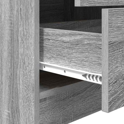 vidaXL Desk with Storage with Shelf 2 pcs Grey sonoma 100 x 40 x 76 cm