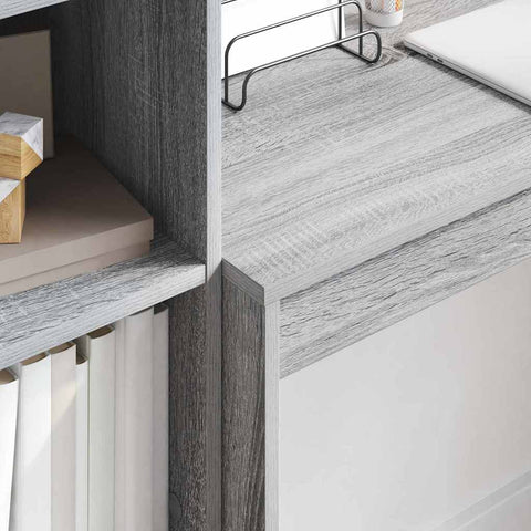 vidaXL Desk with Storage with Shelf 2 pcs Grey sonoma 100 x 40 x 76 cm