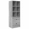 vidaXL Desk with Storage with Shelf 2 pcs Grey sonoma 100 x 40 x 76 cm