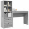 vidaXL Desk with Storage with Shelf 2 pcs Grey sonoma 100 x 40 x 76 cm