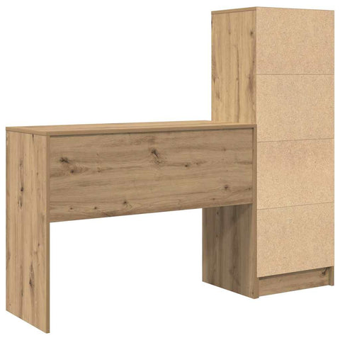 vidaXL Desk with Drawer 2 pcs Artisan Oak