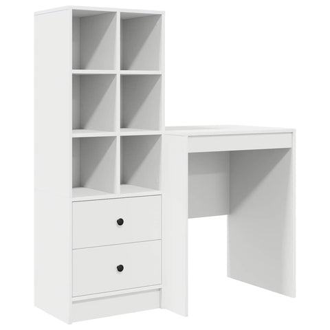vidaXL Desk with Storage 2 pcs White 100 x 40 x 76 cm Engineered wood