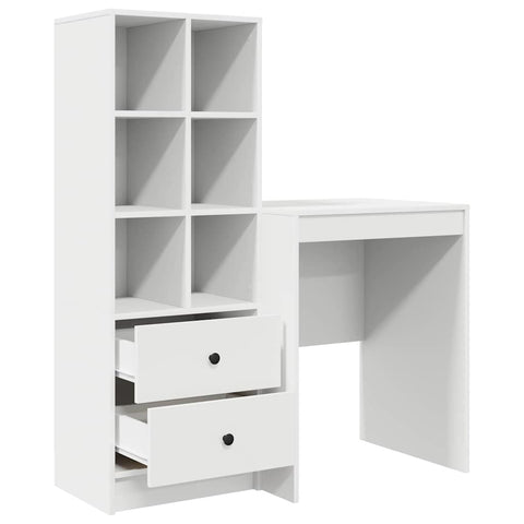 vidaXL Desk with Storage 2 pcs White 100 x 40 x 76 cm Engineered wood