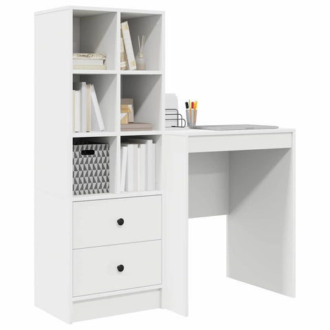 vidaXL Desk with Storage 2 pcs White 100 x 40 x 76 cm Engineered wood