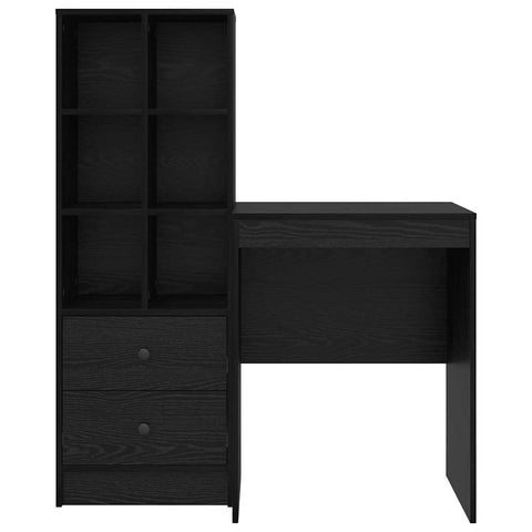 vidaXL Desk with Storage with Drawer 2 pcs Black oak 60 x 50 x 76 cm