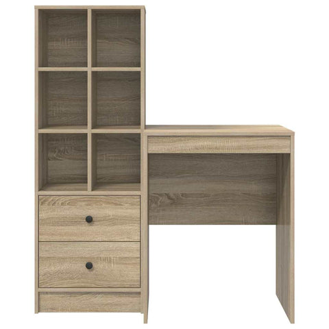vidaXL Desk with Storage with Drawer 2 pcs Sonoma Oak 60 x 50 x 76 cm