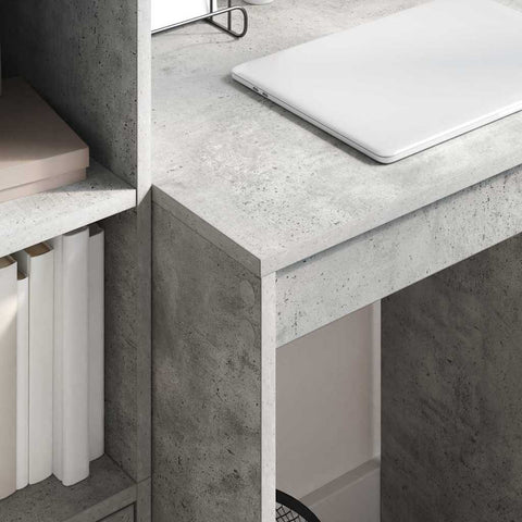 vidaXL Desk with Storage 2 pcs Concrete Grey 60 x 50 x 76 cm