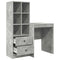 vidaXL Desk with Storage 2 pcs Concrete Grey 60 x 50 x 76 cm