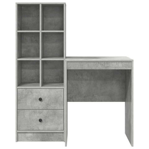 vidaXL Desk with Storage 2 pcs Concrete Grey 60 x 50 x 76 cm