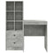 vidaXL Desk with Storage 2 pcs Concrete Grey 60 x 50 x 76 cm
