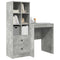 vidaXL Desk with Storage 2 pcs Concrete Grey 60 x 50 x 76 cm