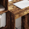 vidaXL Desk with Storage with Drawer 2 pcs Smoked Oak 60 x 50 x 76 cm