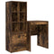 vidaXL Desk with Storage with Drawer 2 pcs Smoked Oak 60 x 50 x 76 cm