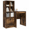 vidaXL Desk with Storage with Drawer 2 pcs Smoked Oak 60 x 50 x 76 cm