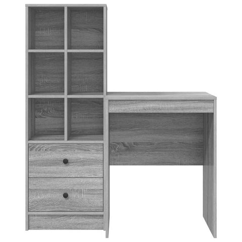 vidaXL Desk with Storage with Drawer 2 pcs Grey sonoma 60 x 50 x 76 cm