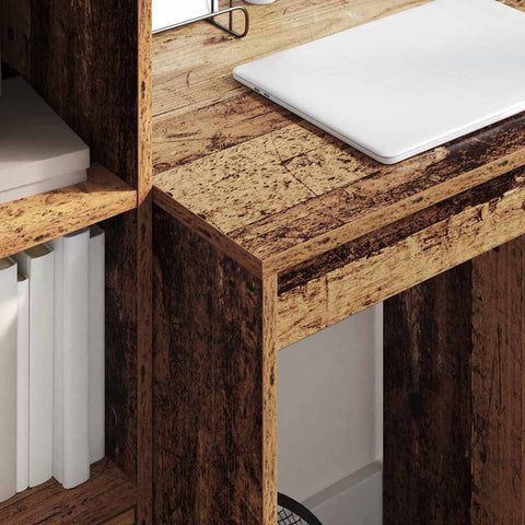 vidaXL Desk with Storage with Drawer 2 pcs Old Wood 60 x 50 x 76 cm