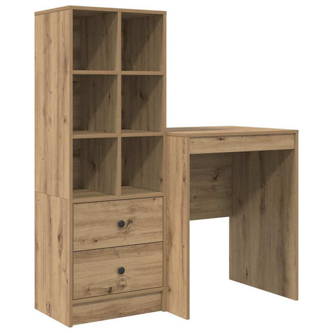 vidaXL Desk with Storage with Drawer 2 pcs Artisan oak 60 x 50 x 76 cm