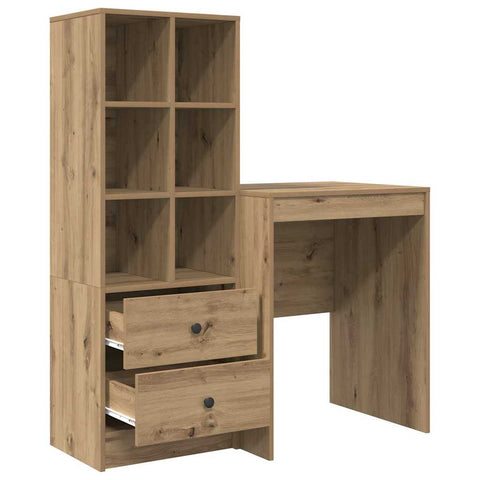 vidaXL Desk with Storage with Drawer 2 pcs Artisan oak 60 x 50 x 76 cm