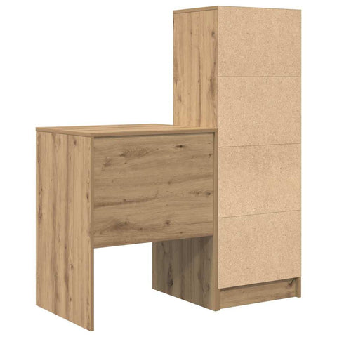 vidaXL Desk with Storage with Drawer 2 pcs Artisan oak 60 x 50 x 76 cm