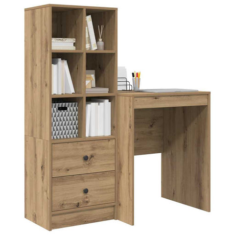 vidaXL Desk with Storage with Drawer 2 pcs Artisan oak 60 x 50 x 76 cm