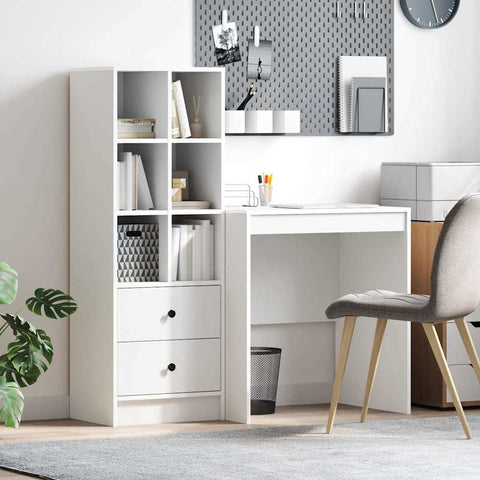 vidaXL Desk with Storage 2 pcs White 70 x 50 x 76 cm Engineered wood