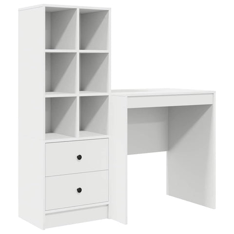 vidaXL Desk with Storage 2 pcs White 70 x 50 x 76 cm Engineered wood