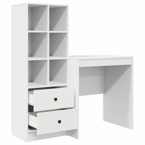 vidaXL Desk with Storage 2 pcs White 70 x 50 x 76 cm Engineered wood