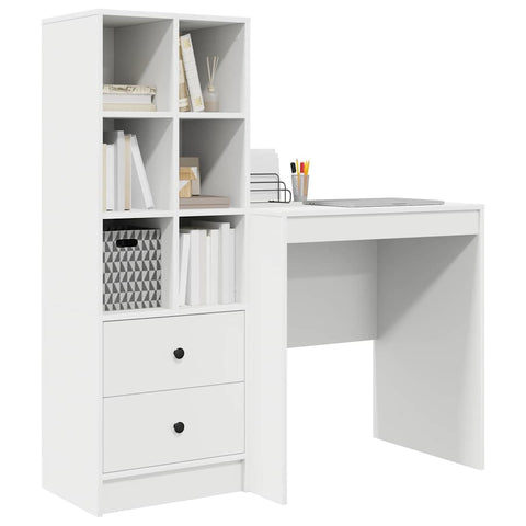 vidaXL Desk with Storage 2 pcs White 70 x 50 x 76 cm Engineered wood