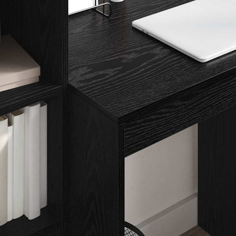 vidaXL Desk with Storage with Drawer 2 pcs Black oak 70 x 50 x 76 cm