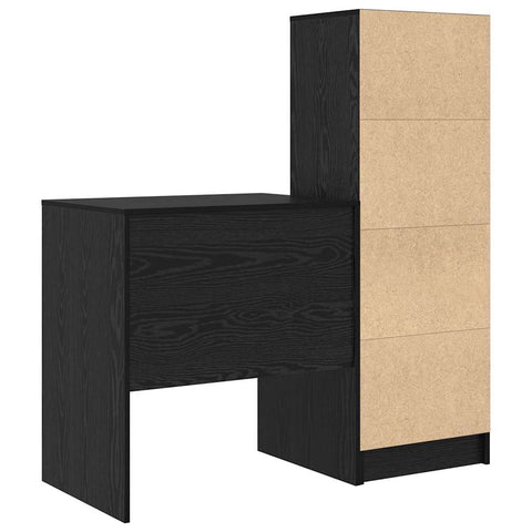 vidaXL Desk with Storage with Drawer 2 pcs Black oak 70 x 50 x 76 cm