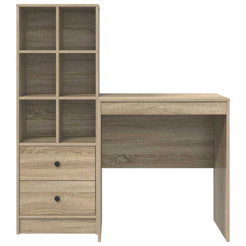 vidaXL Desk with Storage with Drawer 2 pcs Sonoma Oak 70 x 50 x 76 cm