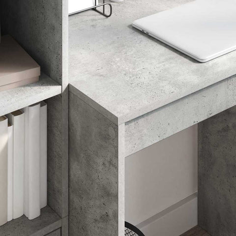 vidaXL Desk with Storage 2 pcs Concrete Grey 70 x 50 x 76 cm