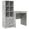 vidaXL Desk with Storage 2 pcs Concrete Grey 70 x 50 x 76 cm