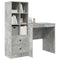 vidaXL Desk with Storage 2 pcs Concrete Grey 70 x 50 x 76 cm