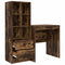 vidaXL Desk with Storage with Drawer 2 pcs Smoked Oak 70 x 50 x 76 cm
