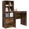 vidaXL Desk with Storage with Drawer 2 pcs Smoked Oak 70 x 50 x 76 cm