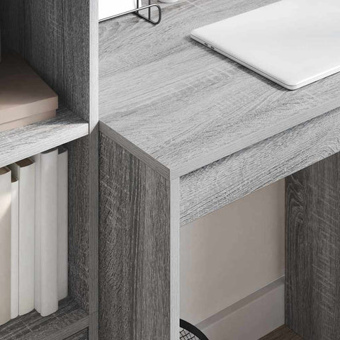 vidaXL Desk with Storage with Drawer 2 pcs Grey sonoma 70 x 50 x 76 cm
