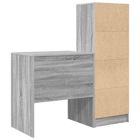 vidaXL Desk with Storage with Drawer 2 pcs Grey sonoma 70 x 50 x 76 cm