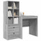 vidaXL Desk with Storage with Drawer 2 pcs Grey sonoma 70 x 50 x 76 cm