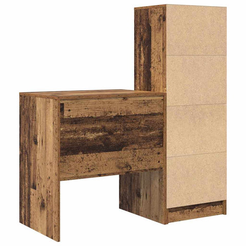 vidaXL Desk with Storage with Drawer 2 pcs Old Wood 70 x 50 x 76 cm