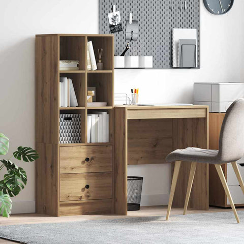 vidaXL Desk with Storage with Drawer 2 pcs Artisan oak 70 x 50 x 76 cm