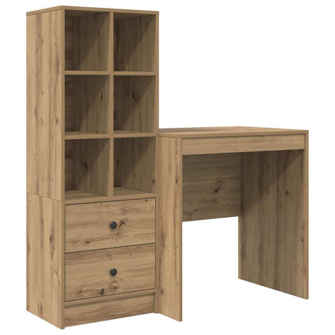 vidaXL Desk with Storage with Drawer 2 pcs Artisan oak 70 x 50 x 76 cm