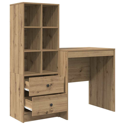vidaXL Desk with Storage with Drawer 2 pcs Artisan oak 70 x 50 x 76 cm