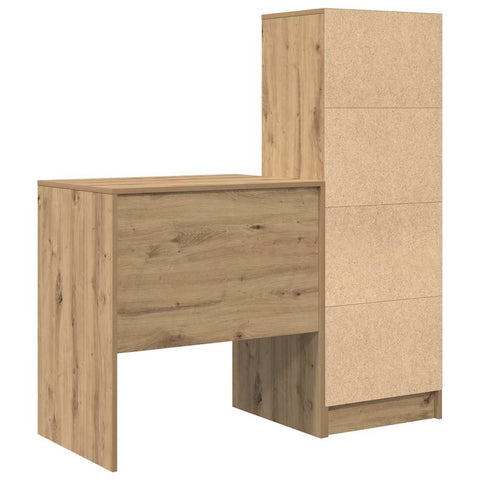 vidaXL Desk with Storage with Drawer 2 pcs Artisan oak 70 x 50 x 76 cm