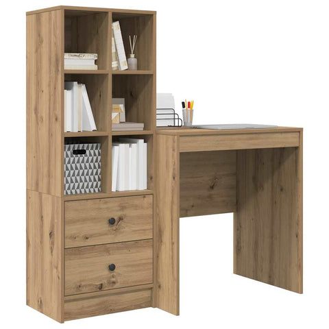 vidaXL Desk with Storage with Drawer 2 pcs Artisan oak 70 x 50 x 76 cm